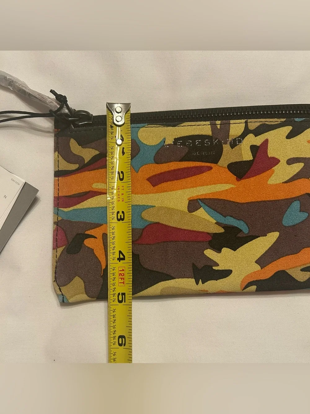 Liebeskind Suede Multicolor Camo Zip Pouch NIB